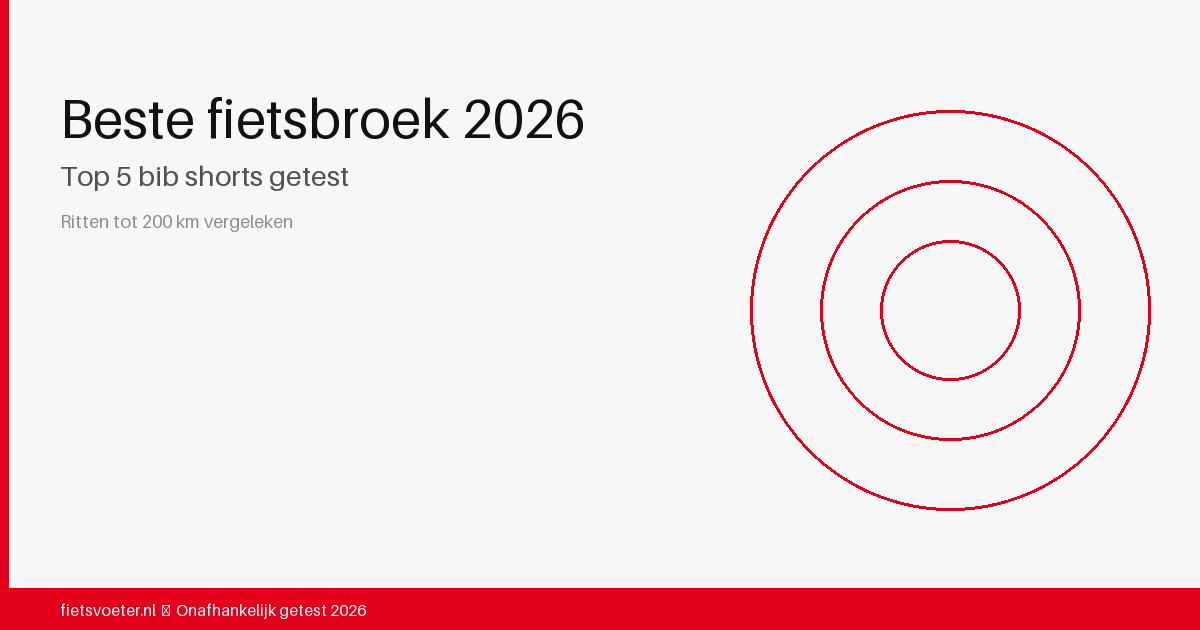 Vijf fietsbroeken bib shorts naast elkaar — beste fietsbroek 2026 vergelijking Fietsvoeter.nl