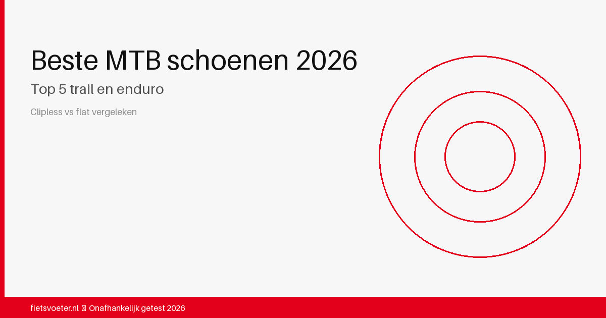 MTB schoen van opzij met stevig profiel en SPD kloshouder — beste MTB schoenen 2026 trail enduro vergelijking Fietsvoeter.nl
