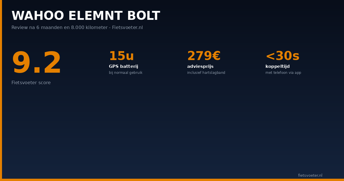 Wahoo ELEMNT Bolt review 8000km getest scherm batterij navigatie Fietsvoeter.nl